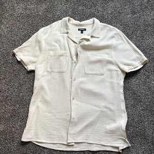 Express Cream Casual Button Down Shirt